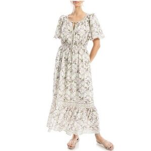 Max Studio Pink Floral Coquette Maxi Dress Women SZ L NWT $188